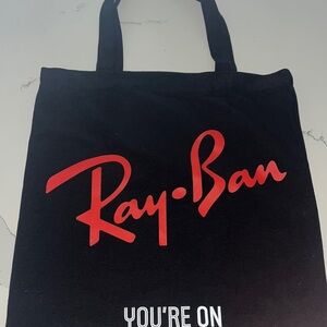Ray Ban black canvas tote bag